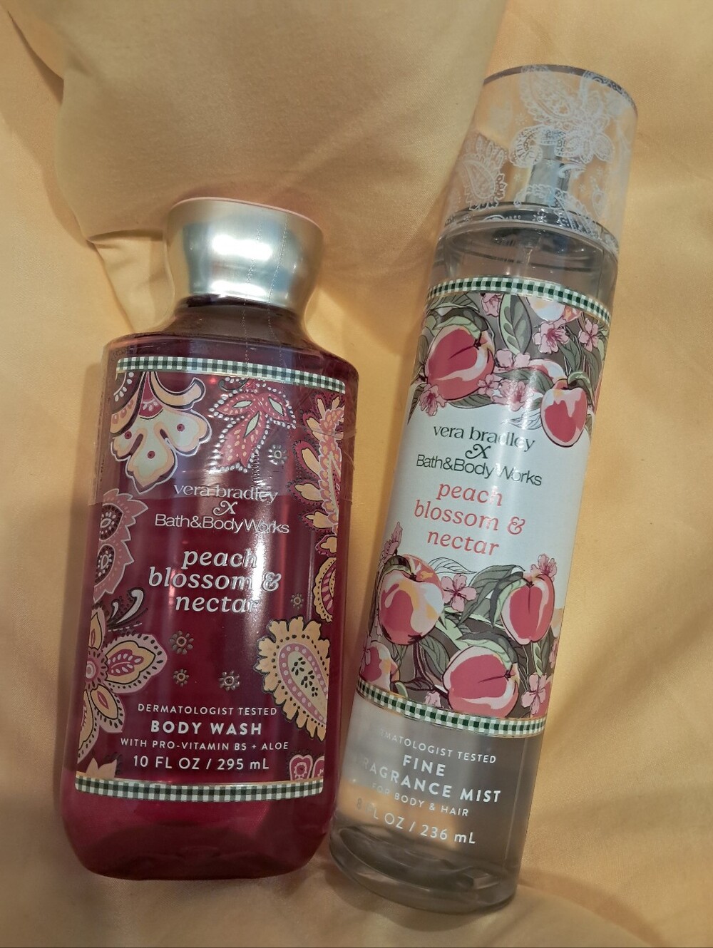 Bath & Body Works Peach Blossom & Nectar Body Wash - Pink and Peach Label